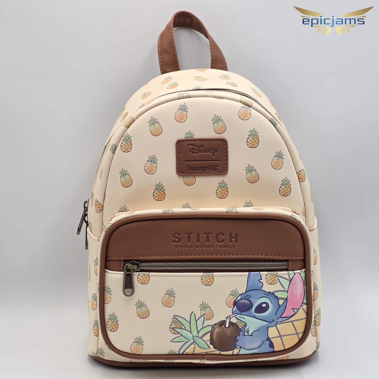 Loungefly Disney Lilo & Stitch Pineapple Brown Mini Backpack New